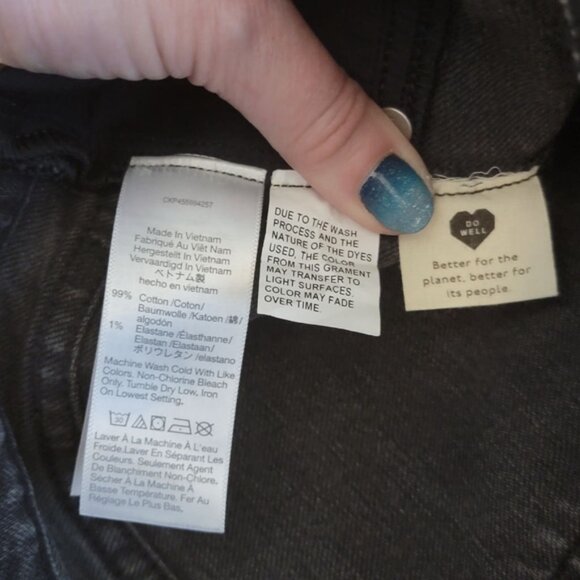 Madewell Straight Leg Maternity Jeans Perfect Vintage Side Panel Black Size 25 - Picture 12 of 13